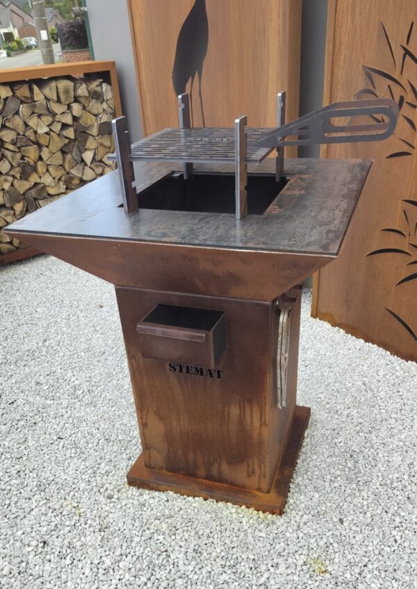 Barbecue Stemat En Acier Corten 100cmx100cm - Image 2