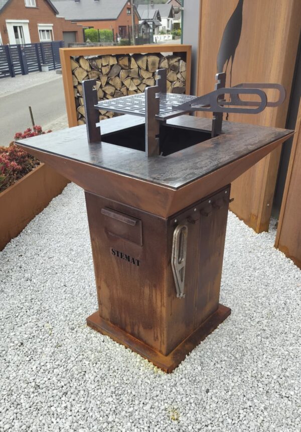 Barbecue Stemat En Acier Corten 80cmx80cm - Image 2