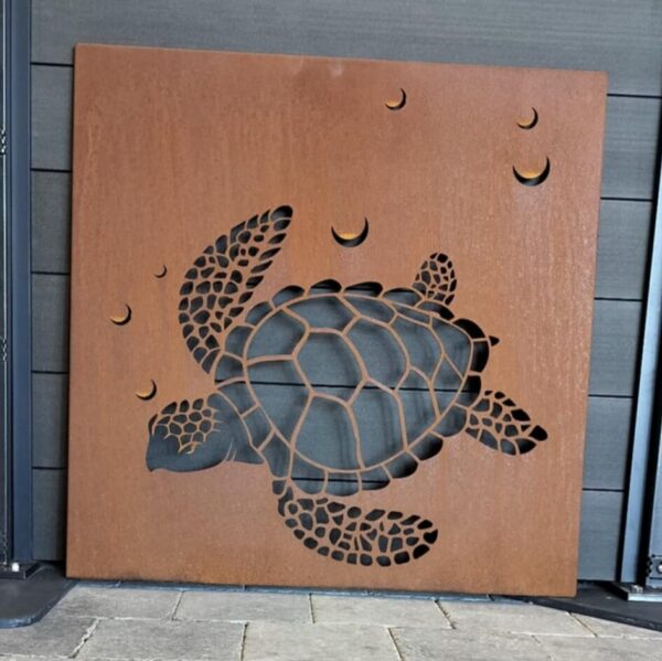 Cadre Tortue En Acier Corten - À Fixer Au Mur - Image 2